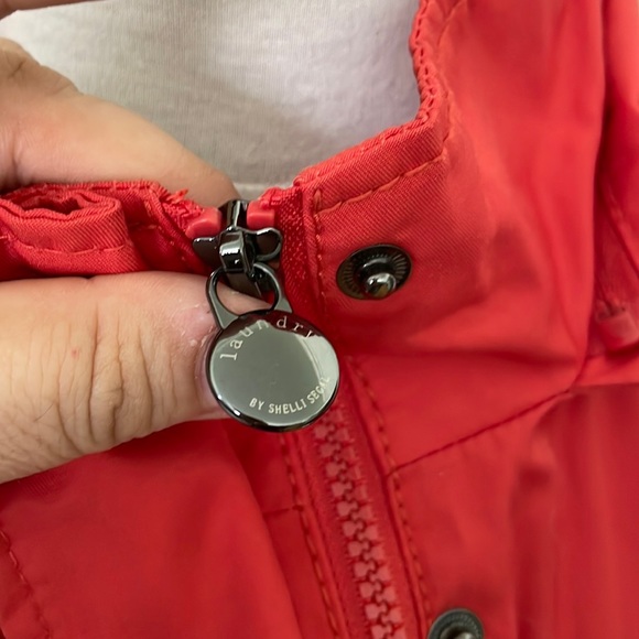 Laundry By Shelli Segal Orange Trench Rain Windbreaker, Size XL - Picture 9 of 15